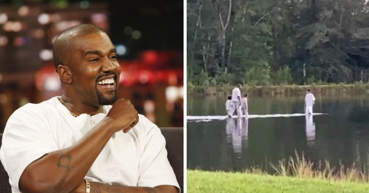 Captan a Kanye West caminando sobre el agua