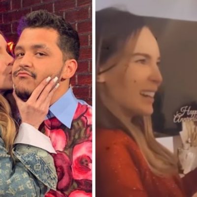 Belinda le regala lujosa pulsera de diamantes a Christian Nodal