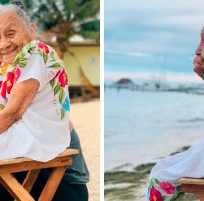 La tierna reacción de una abuelita al conocer el mar