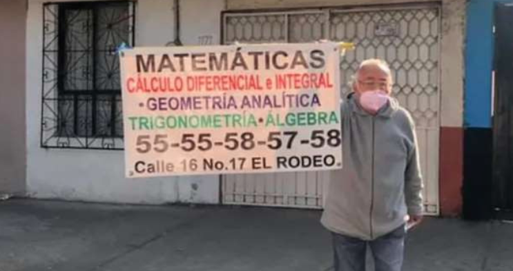 Abuelito se viraliza por ofrecer clases de matemáticas en las calles de CDMX