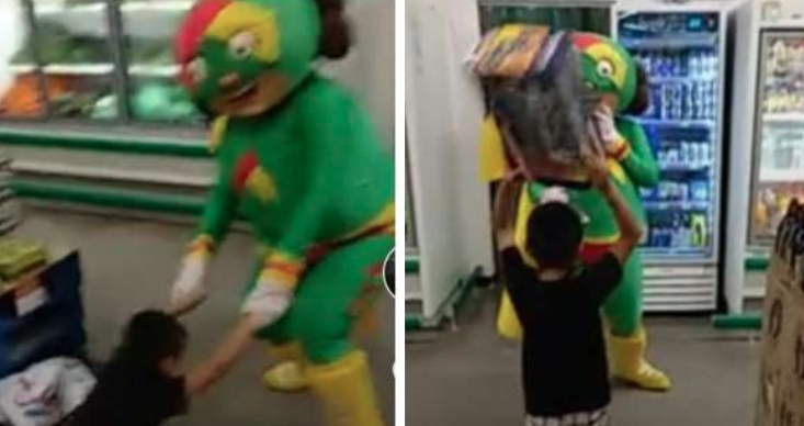 Botarga de Mamá Lucha se pelea con un niño y se vuelve viral