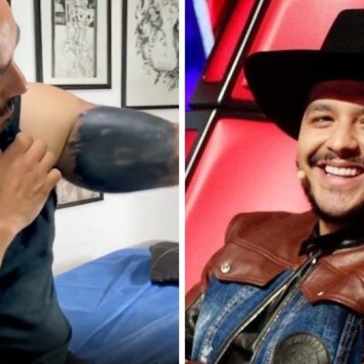 Christian Nodal reacciona a la modificación que hizo Lupillo al tatuaje de Belinda