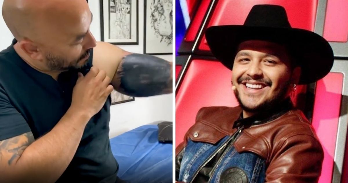 Christian Nodal reacciona a la modificación que hizo Lupillo al tatuaje de Belinda