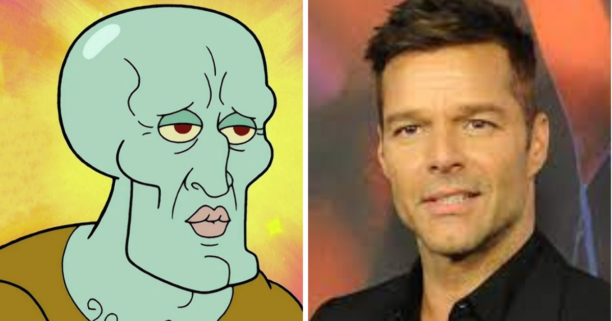 ¿Se operó el rostro? Comparan a Ricky Martin con Calamardo guapo tras aparecer en televisión