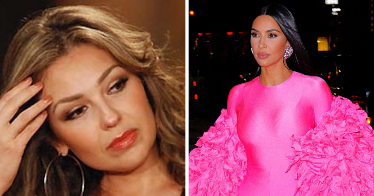 Thalía recibe comentarios tras comparar look con Kim Kardashian