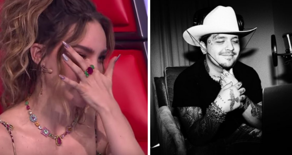 Christian Nodal se tatúa en la cara una frase de Belinda