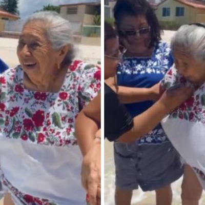 Abuelita conoce por primera vez el mar causando alegría y nostalgia