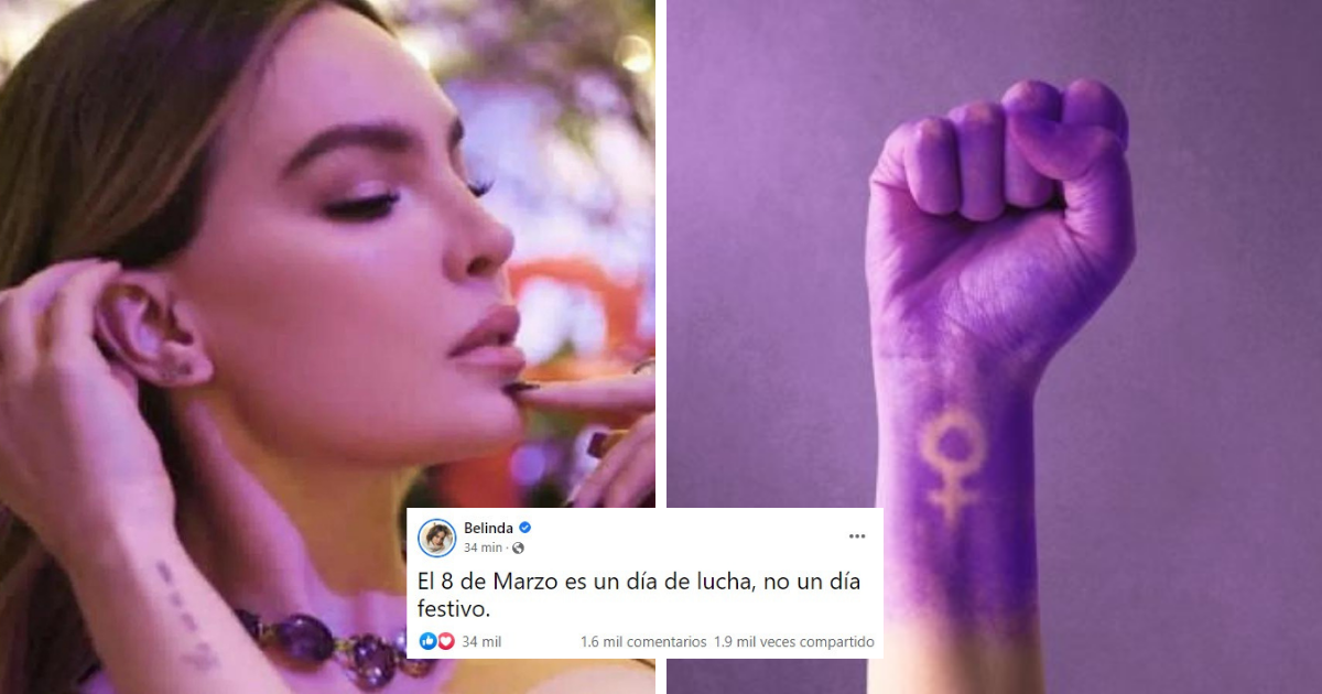 Belinda recuerda la lucha de la mujer con mensaje en redes sociales