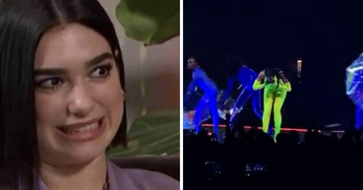 Se le cae micrófono a Dua Lipa y descubren que hace playback