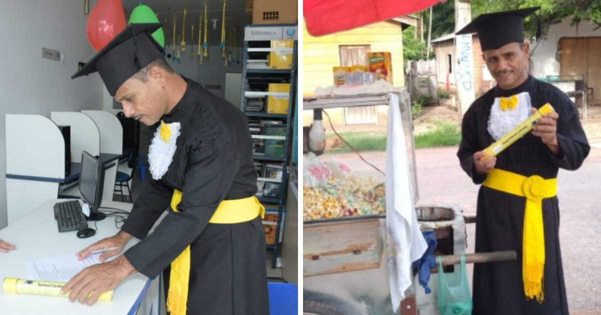 Vendedor de palomitas de maíz cumple su sueño de graduarse