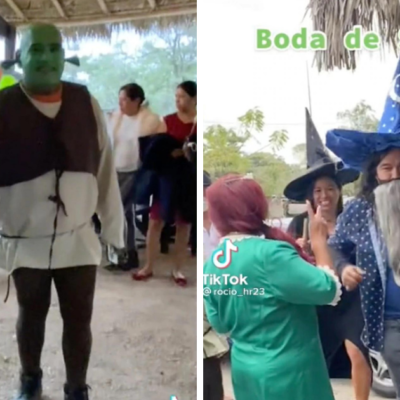 Novios se visten de Shrek y Fiona para su celebrar su boda; se vuelve viral