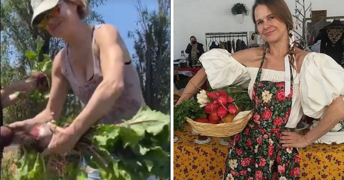 Tras vender en tianguis, Nailea Norvind es captada cosechando vegetales