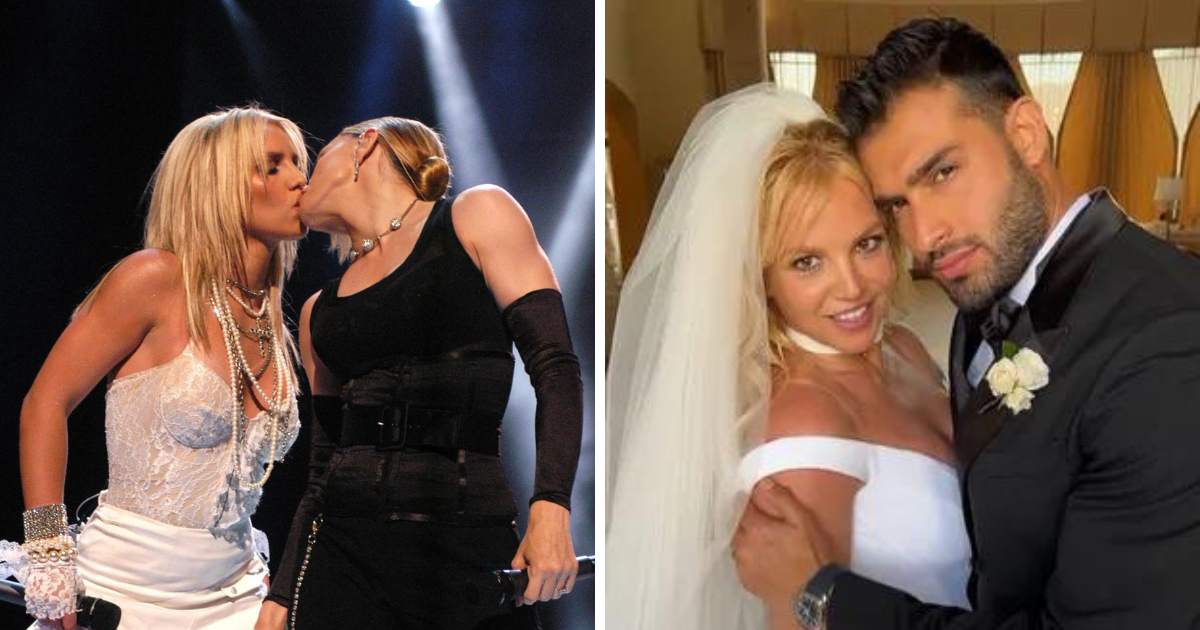 Britney Spears recrea beso con Madonna 19 años después en el día de su boda