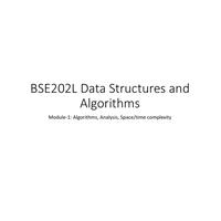 Fundamentals of algorithm analysis  Data Structures and Algorithms-BCSE202L