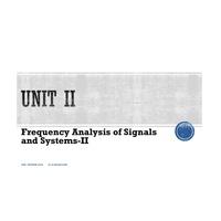 Frequency Analysis of Signals and Systems-II Module 2 Digital Signal Processing module 2-BECE301L
