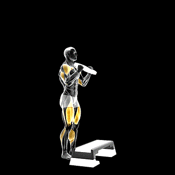 Weighted Overhead Press Step-Up demonstration