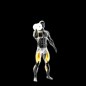 Dumbbell One-Arm Thruster demonstration