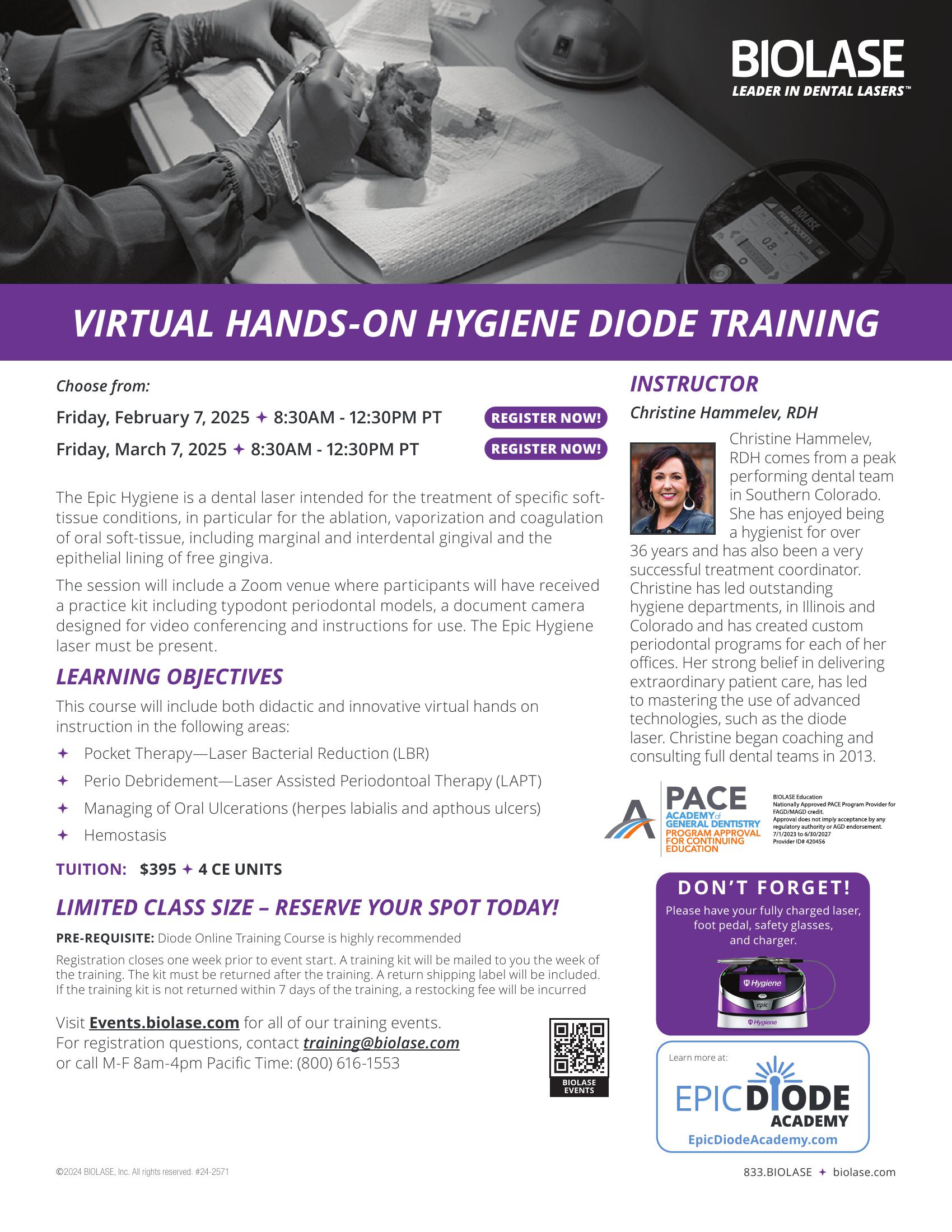 Q1 2025 Virtual Hygiene Training Flyer