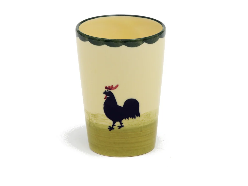 Zeller Keramik Hahn und Henne Becher Milchbecher