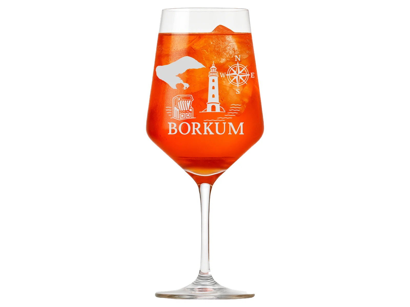 Weinglas Borkum 350ml spülmaschinenfest mit Gravur Puppa Schaf elegant und vielseitig