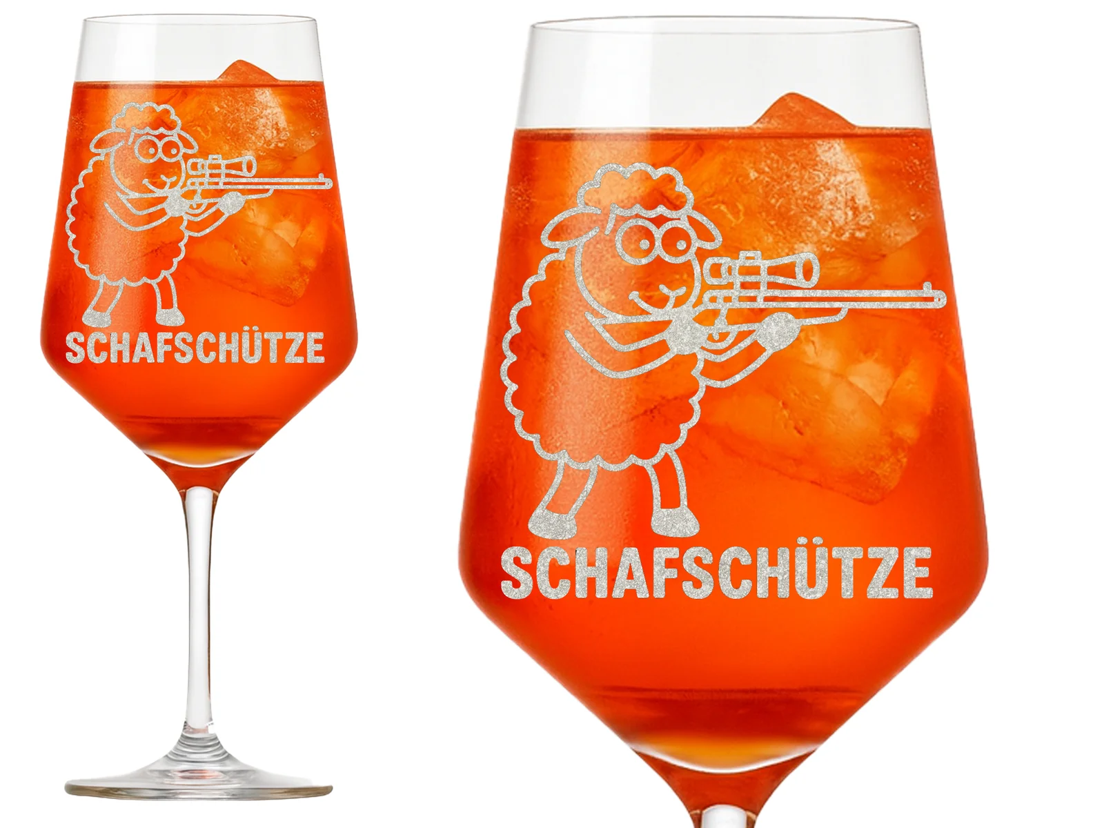 1x Weinglas Gravur Puppa Schafschütze tolle Frisur 350ml spülmaschinenfest