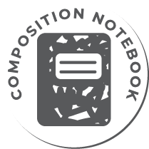 Composition notebook sticker