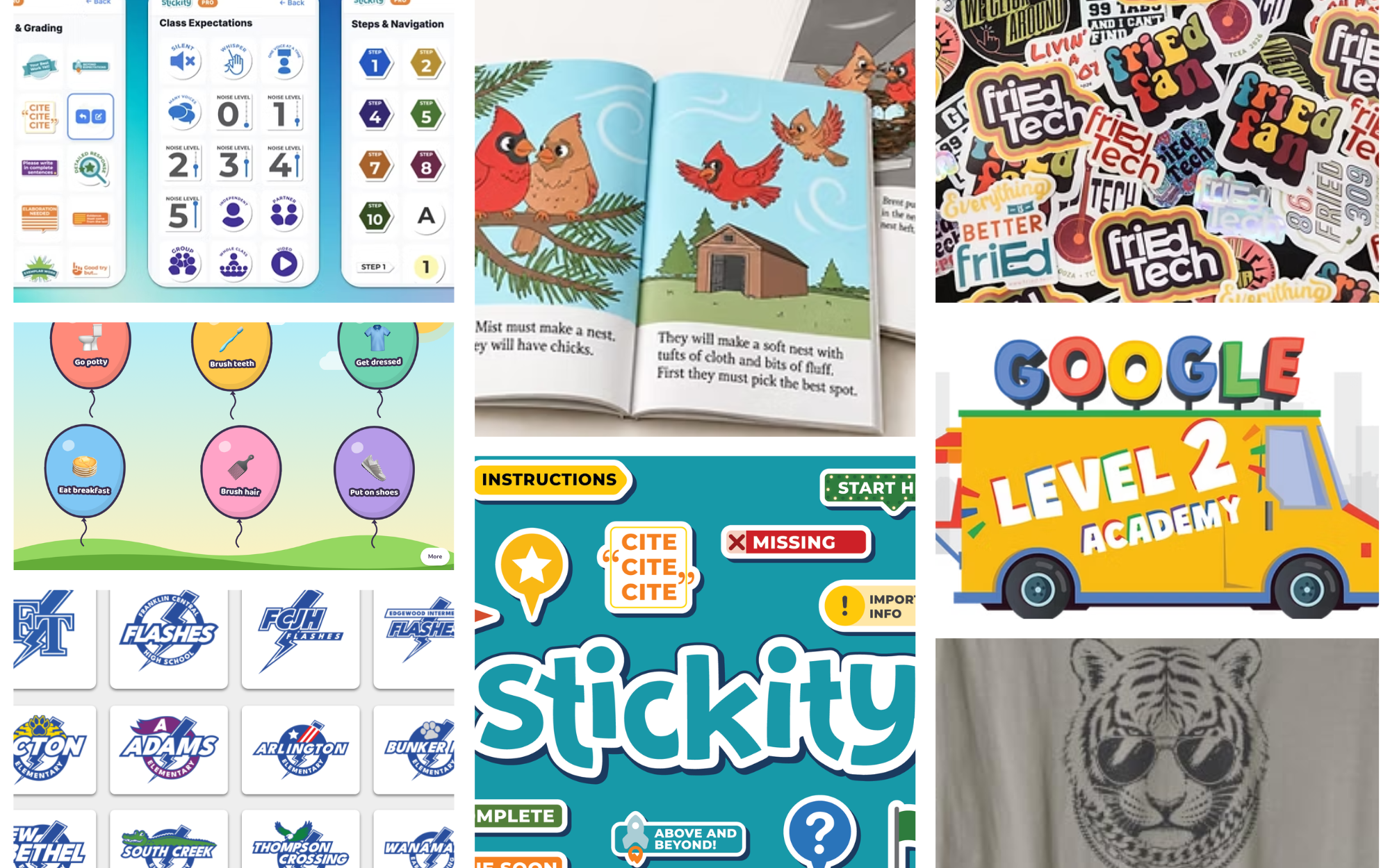 A grid of selected design and product work by Lauren Heil.