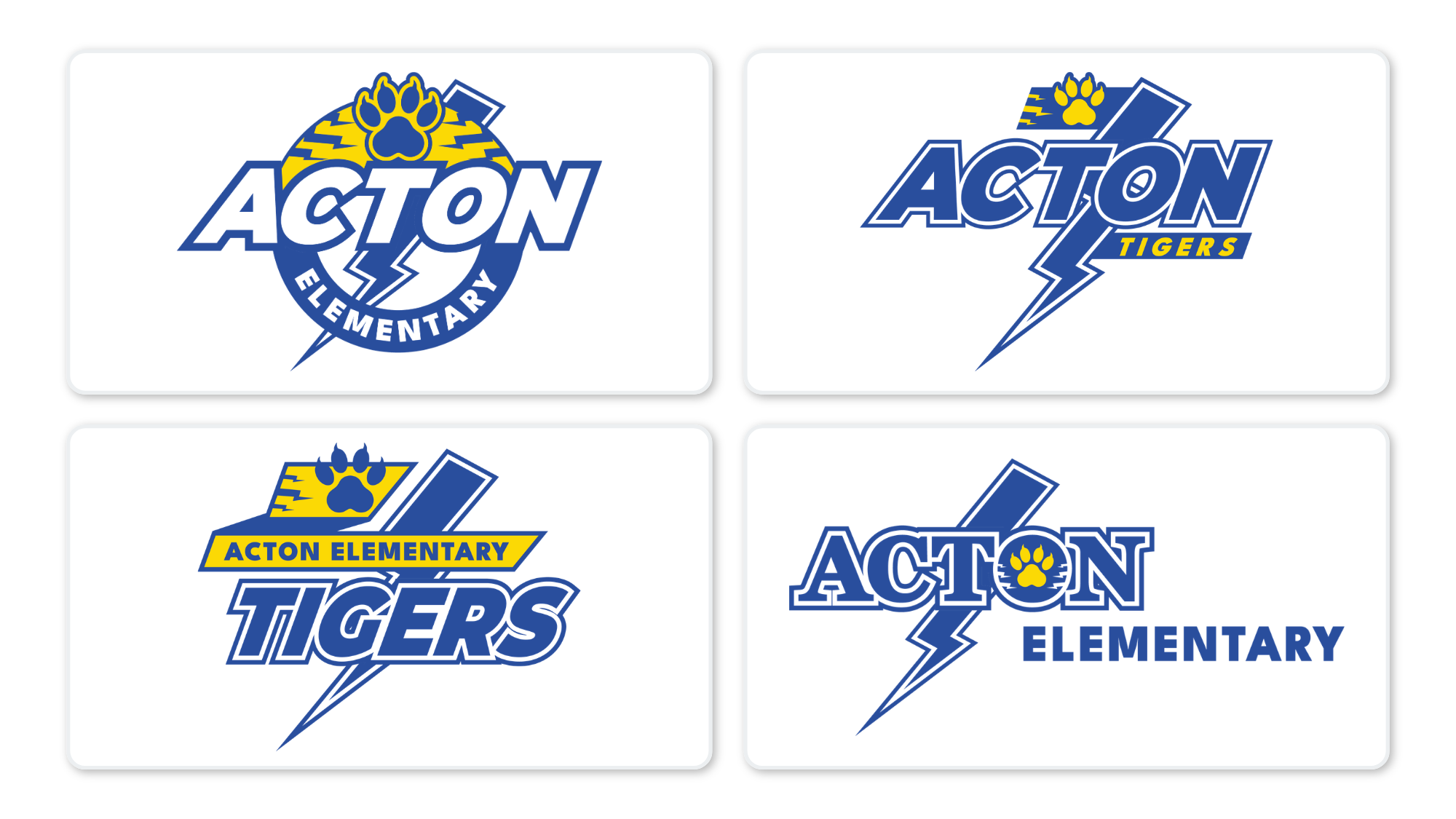 Acton Elementary identity: new mascot and bolt system.