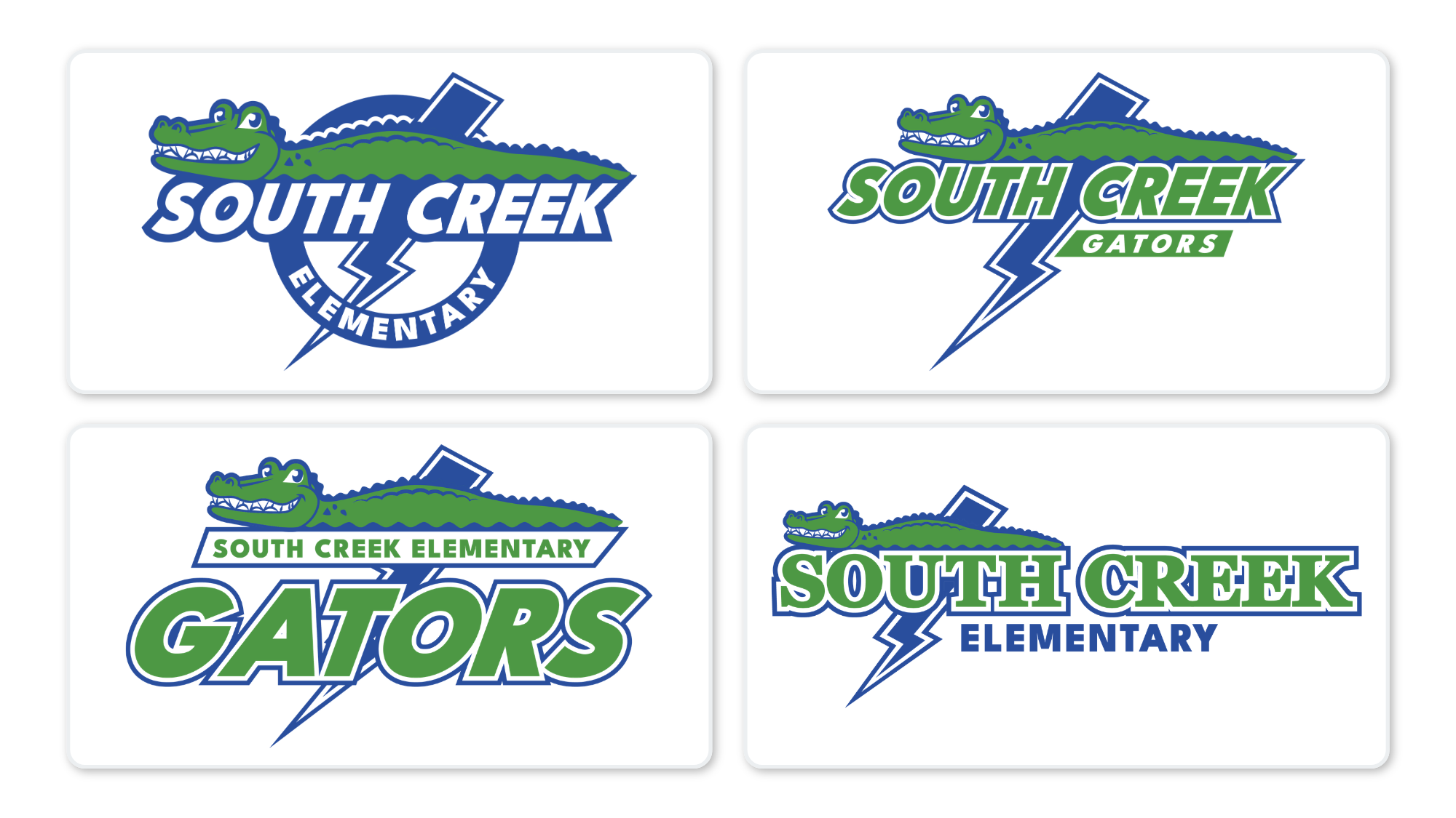 South Creek Elementary new Gator and bolt identity.