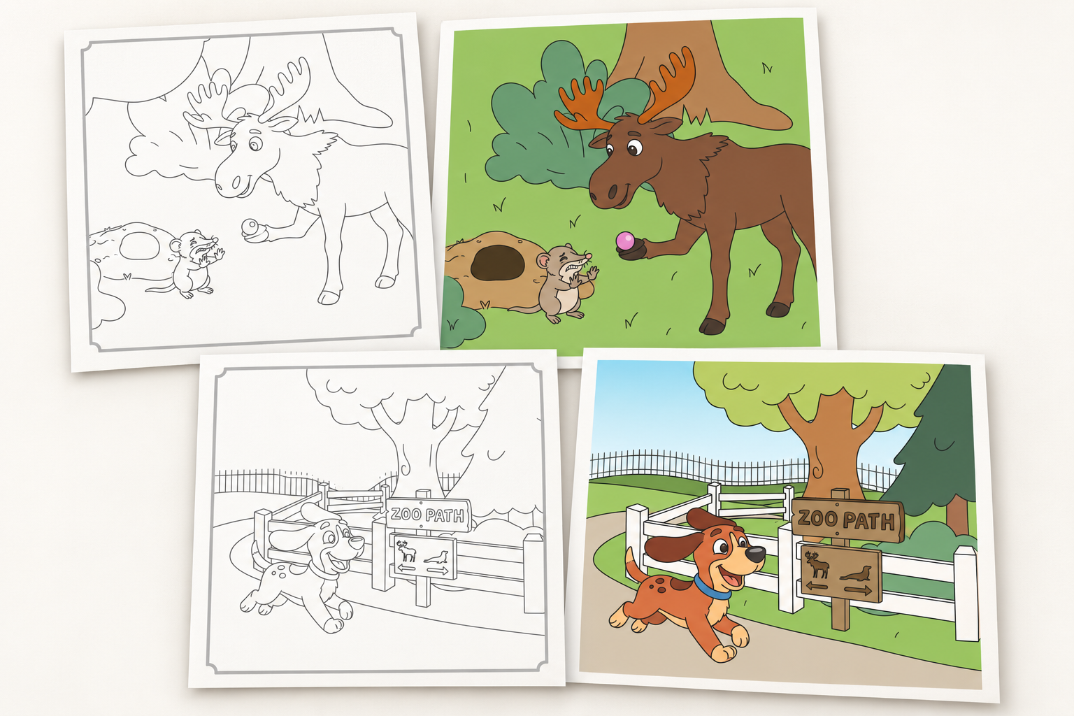 Sketch and final illustration comparison.