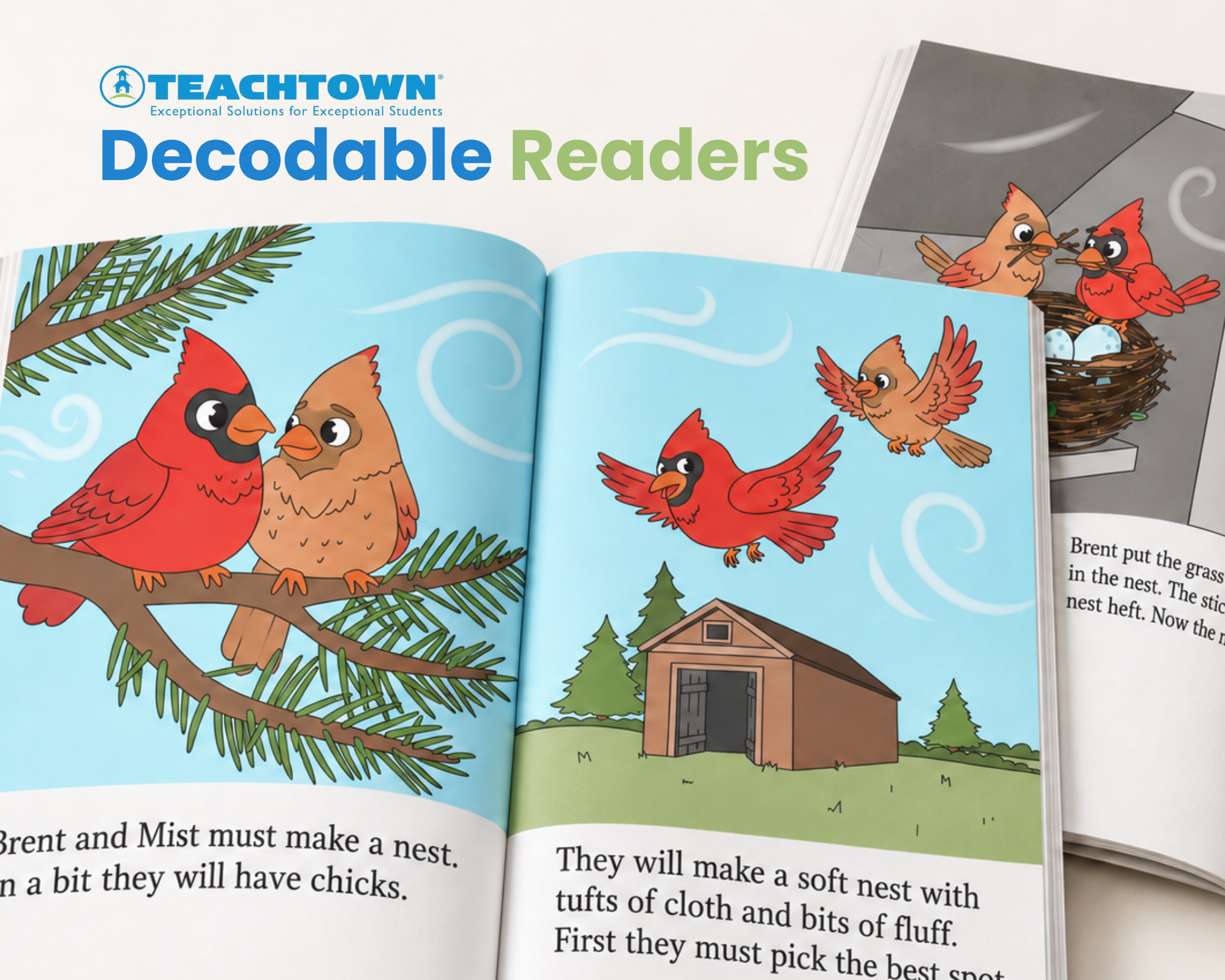 Illustrations from TeachTown decodable readers.