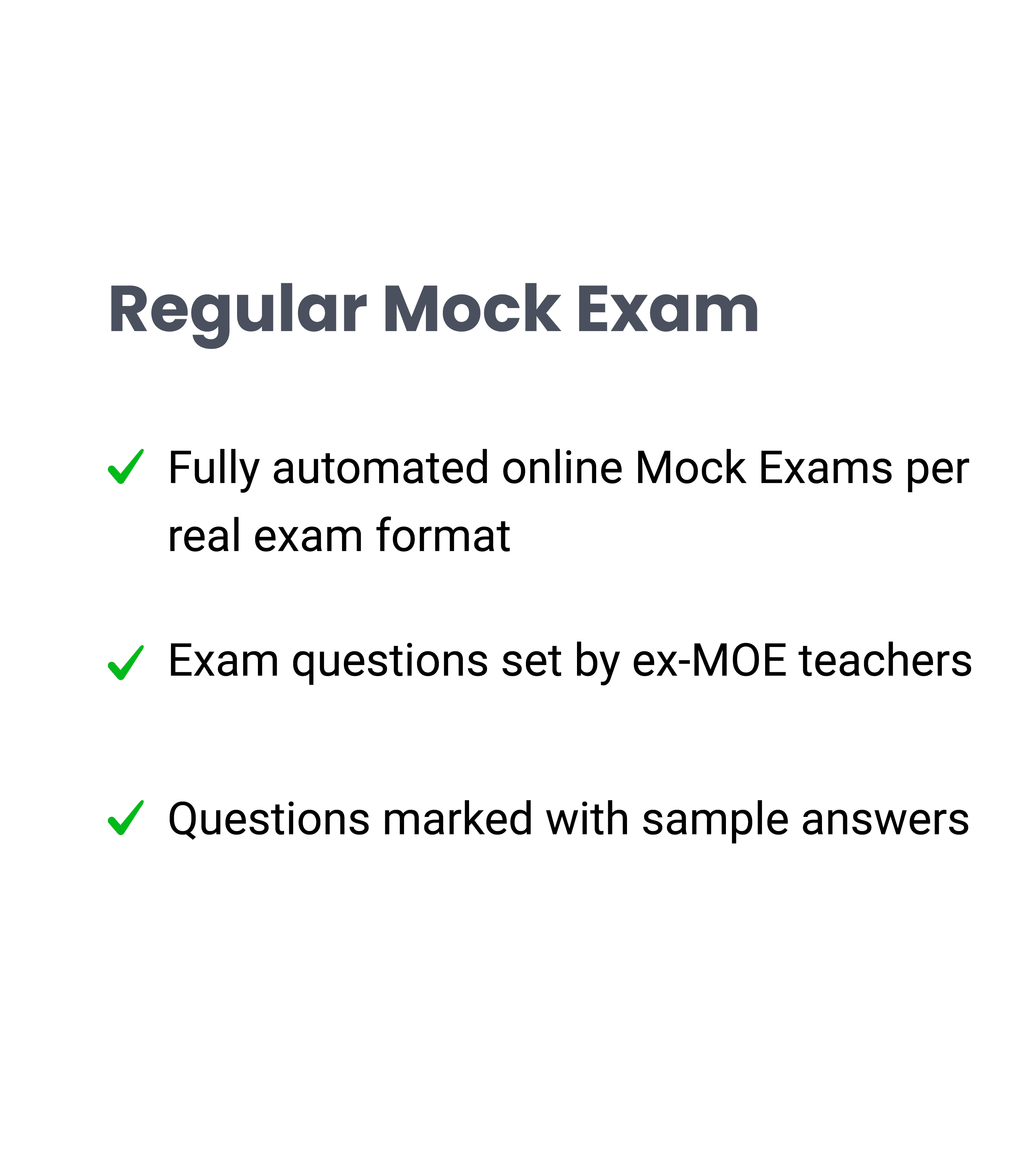 Regular mock exams