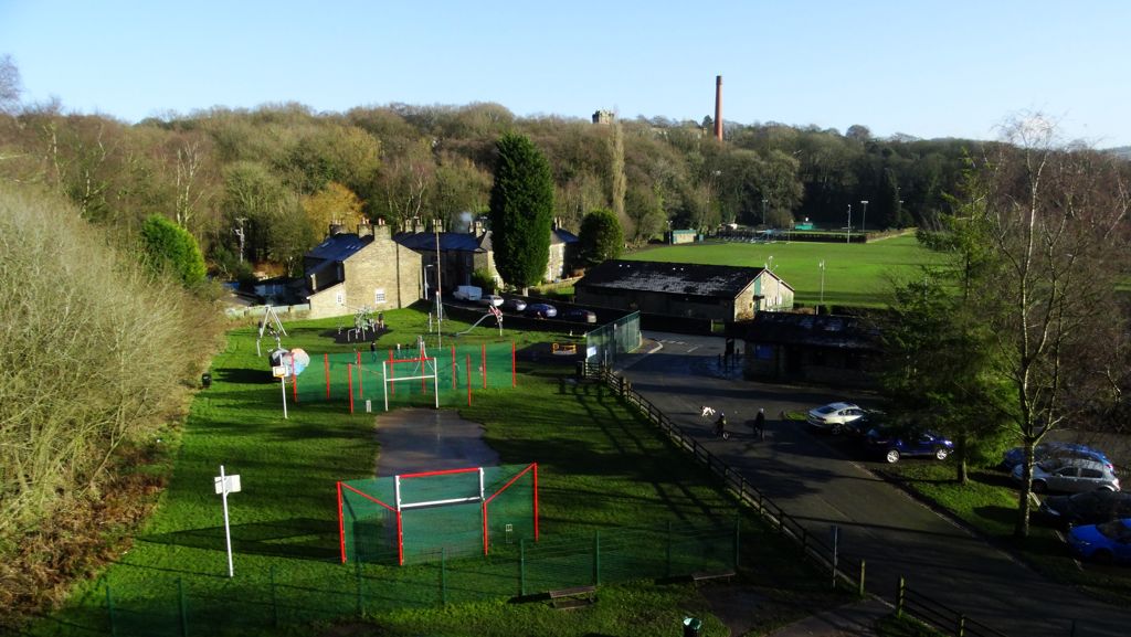 View from Bollington Viaduct over Recreation Ground