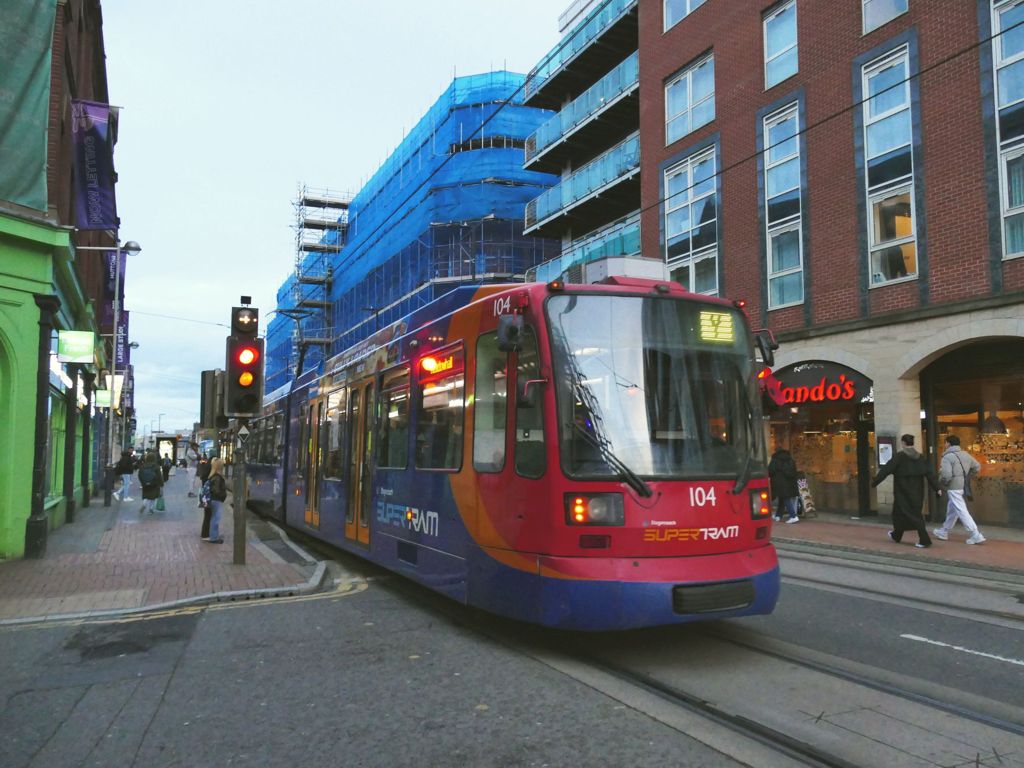 Eastbound tram on West Street