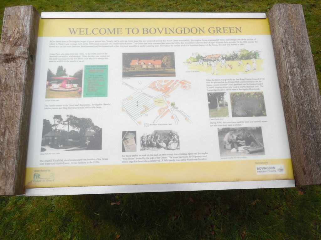 'Welcome to Bovingdon Green' Information Board