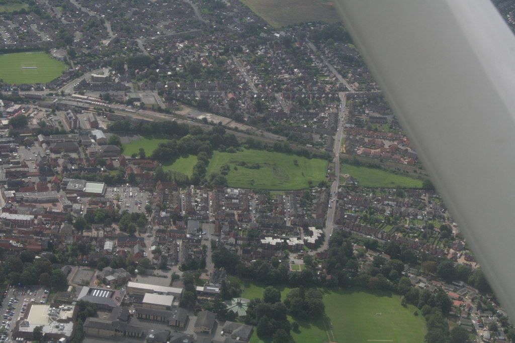 Site of Sleaford Castle: aerial 2020