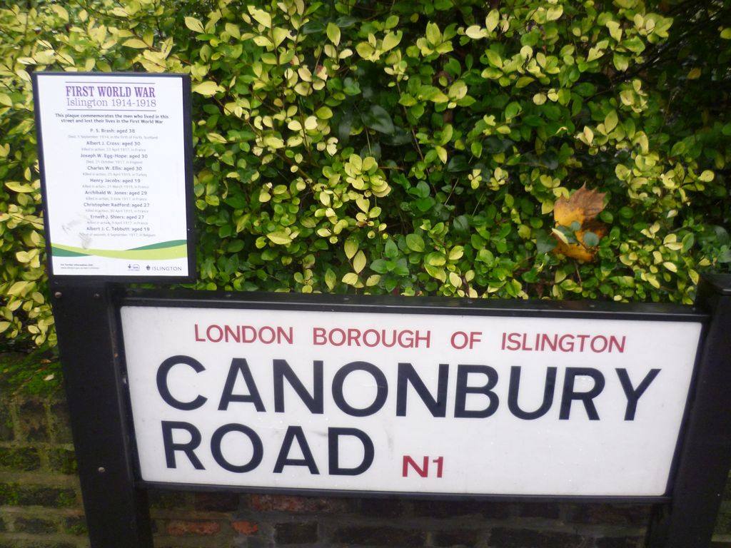 Commemorating those killed from Canonbury Road in the Great War