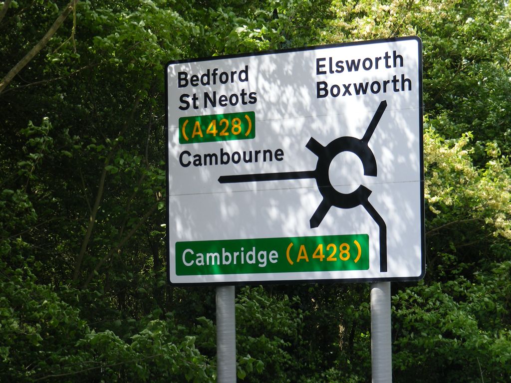Roadsign on St.Neots Road
