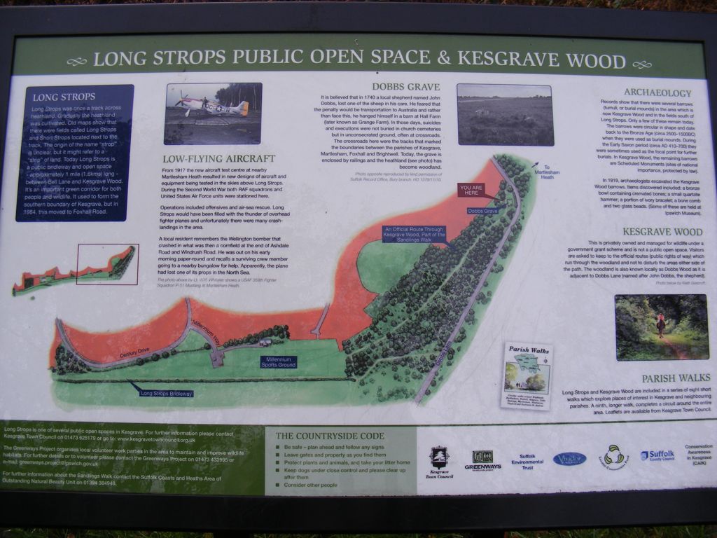 Information Board on the Sandlings Walk footpath