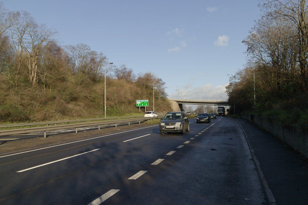 A38 near junction 28 of the M1 Motorway