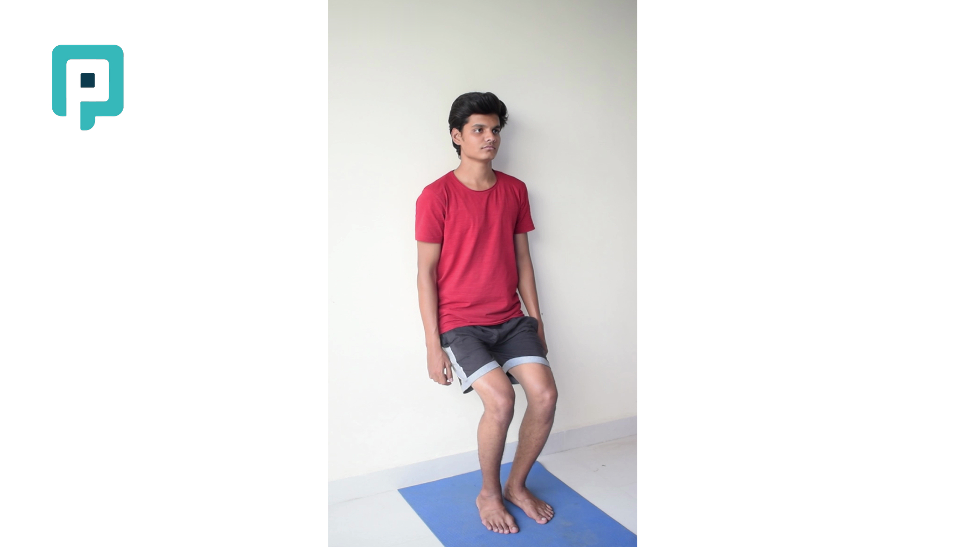 wall mini squat - beginner Lower Body exercise