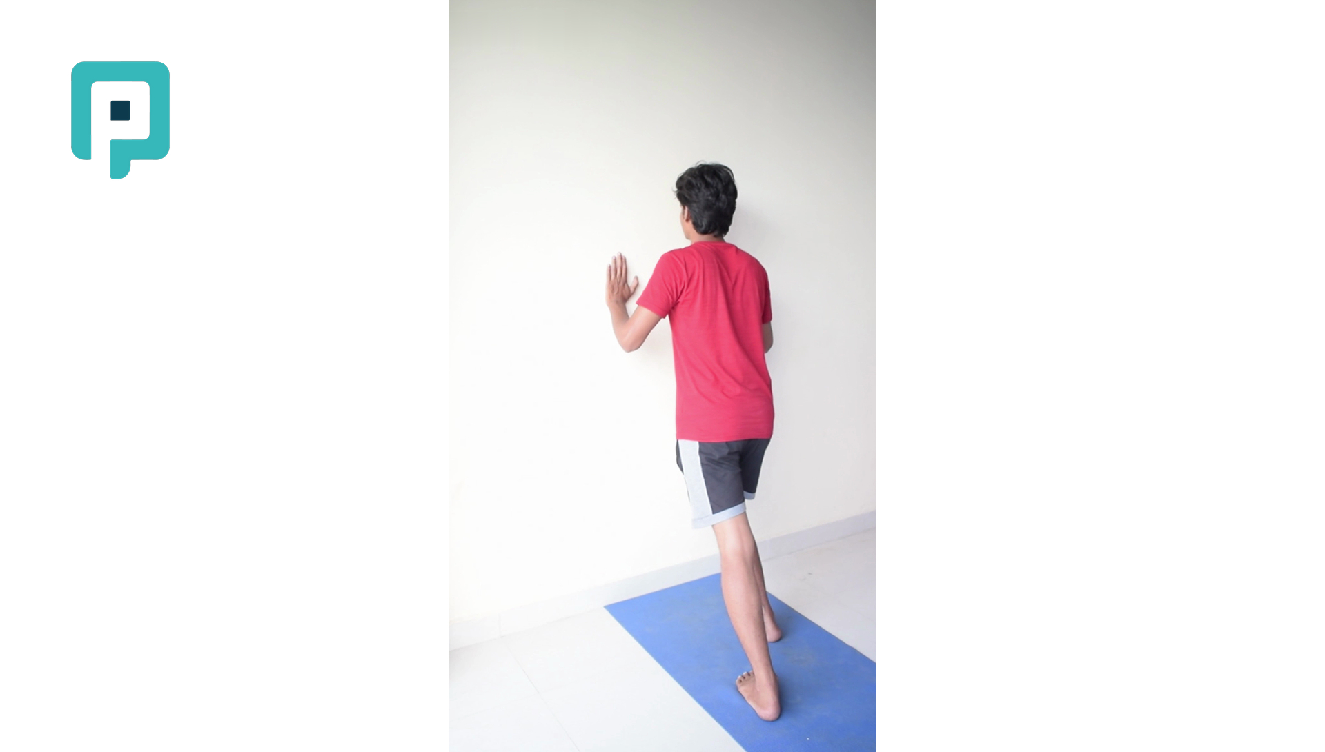 standing calf stretch with straight knee and inversion - beginner Lower Body exercise