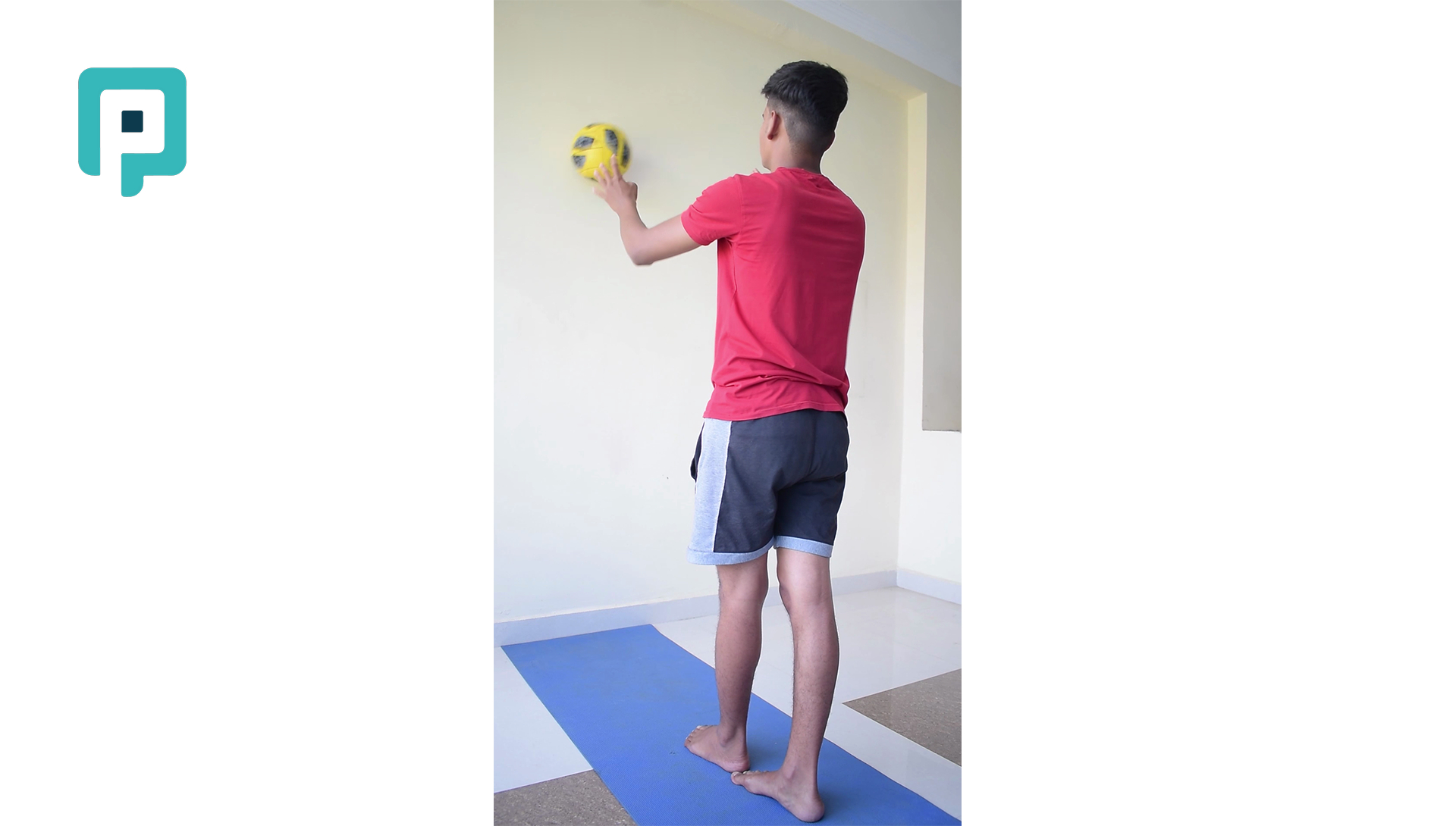 tandem stance with ball toss forward - beginner Lower Body exercise