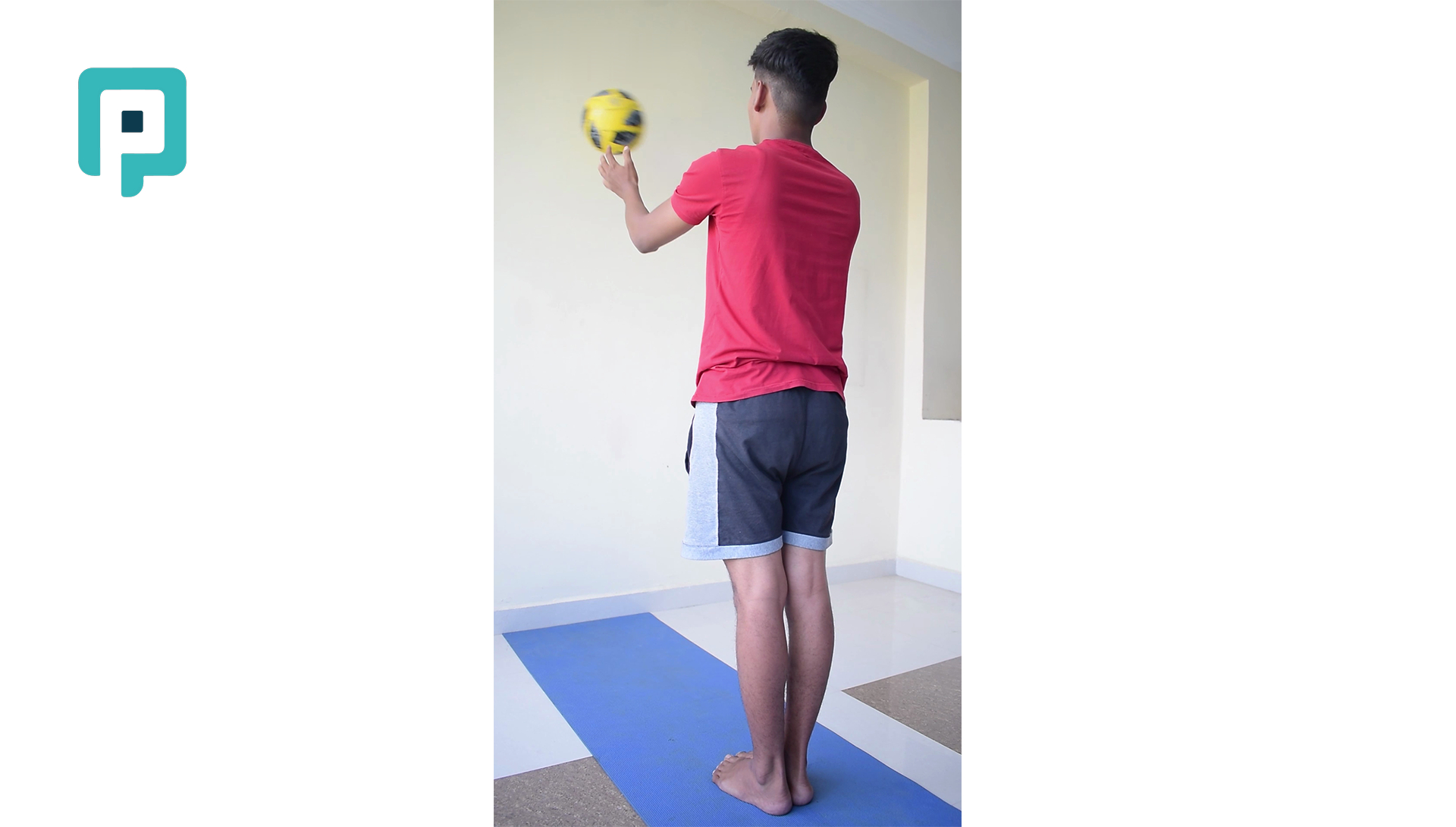 standing narrow base ball toss forward - beginner Lower Body exercise