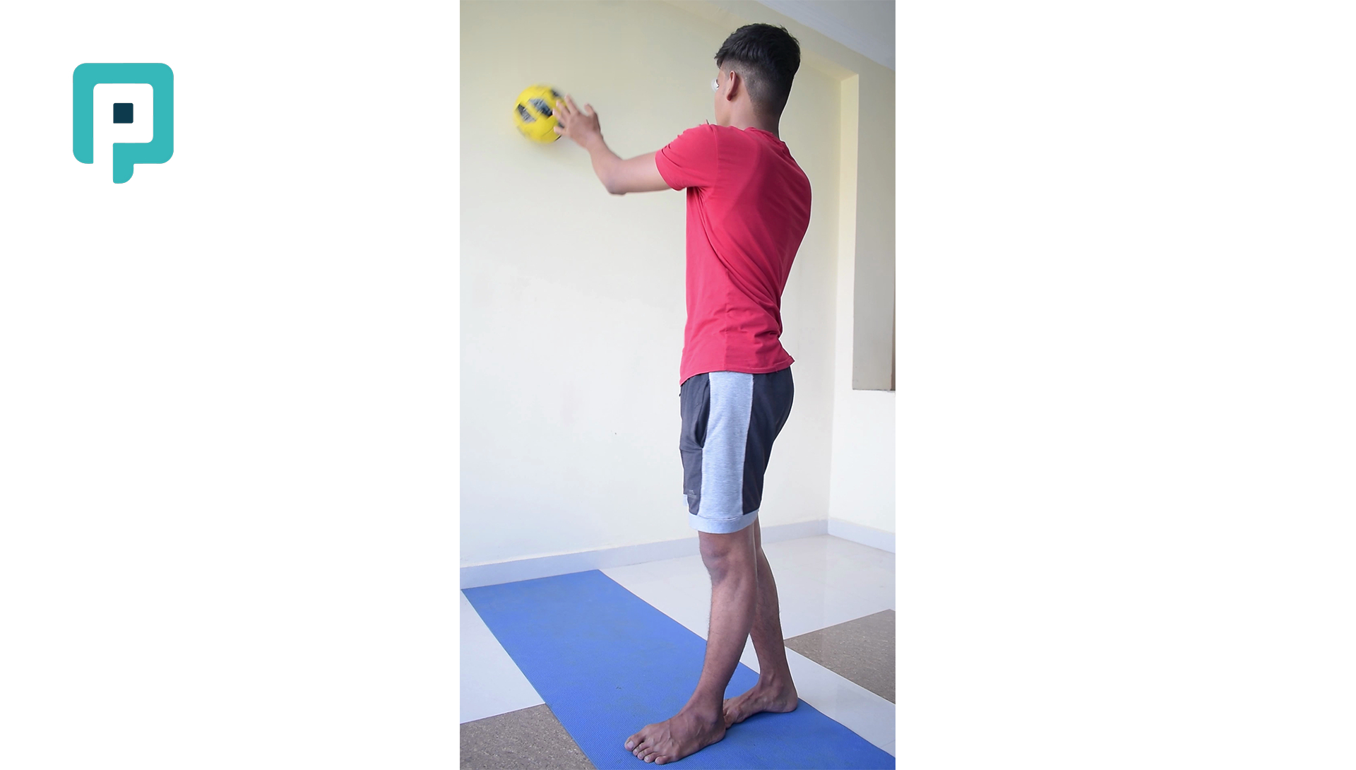 tandem stance with lateral ball toss against wall - beginner Lower Body exercise