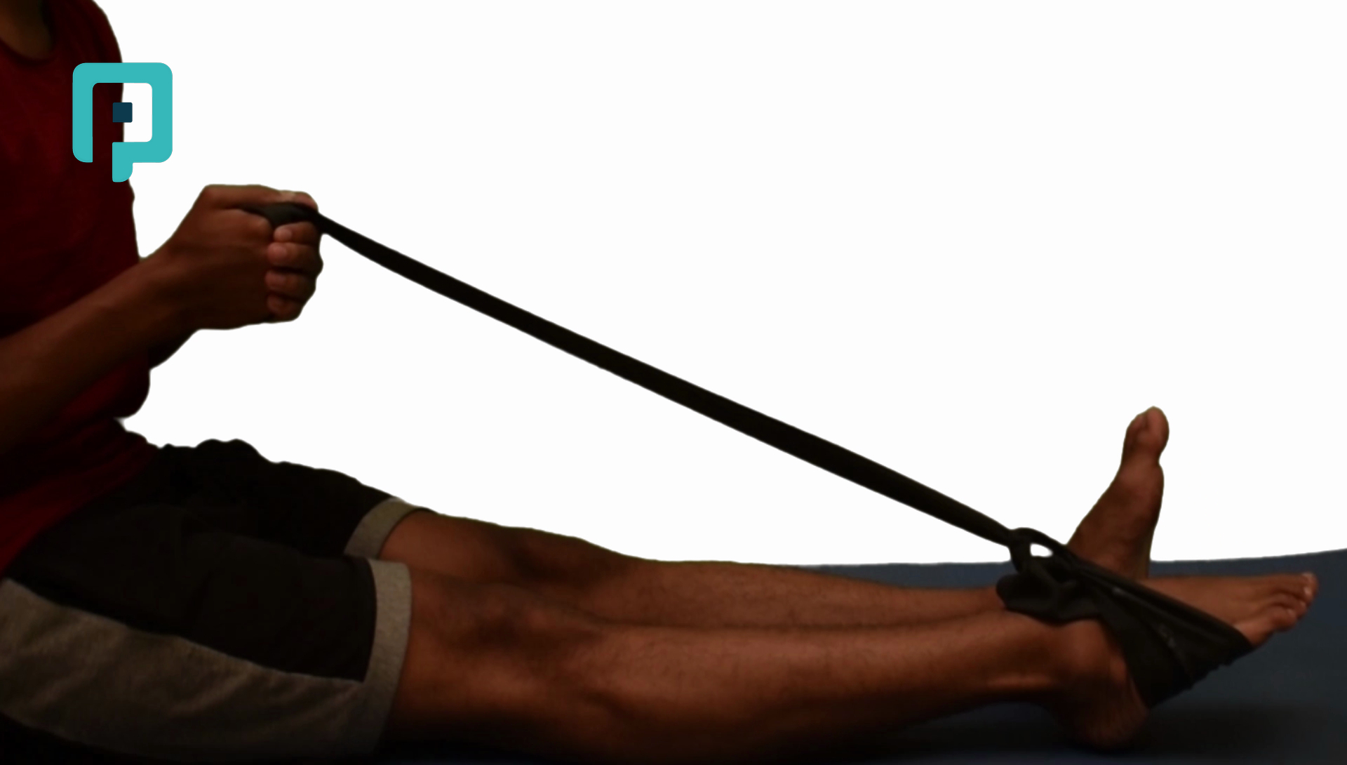 ankle plantarflexion with resistance band in long sitting - beginner Lower Body exercise