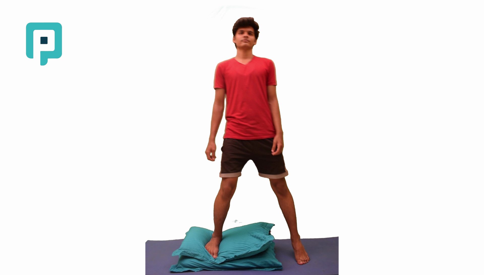 sideways step up and down on two pillows same side - beginner Lower Body exercise