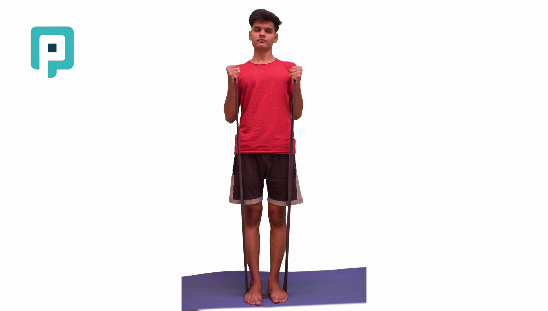 standing biceps curl with resistance band - beginner Upper Body exercise