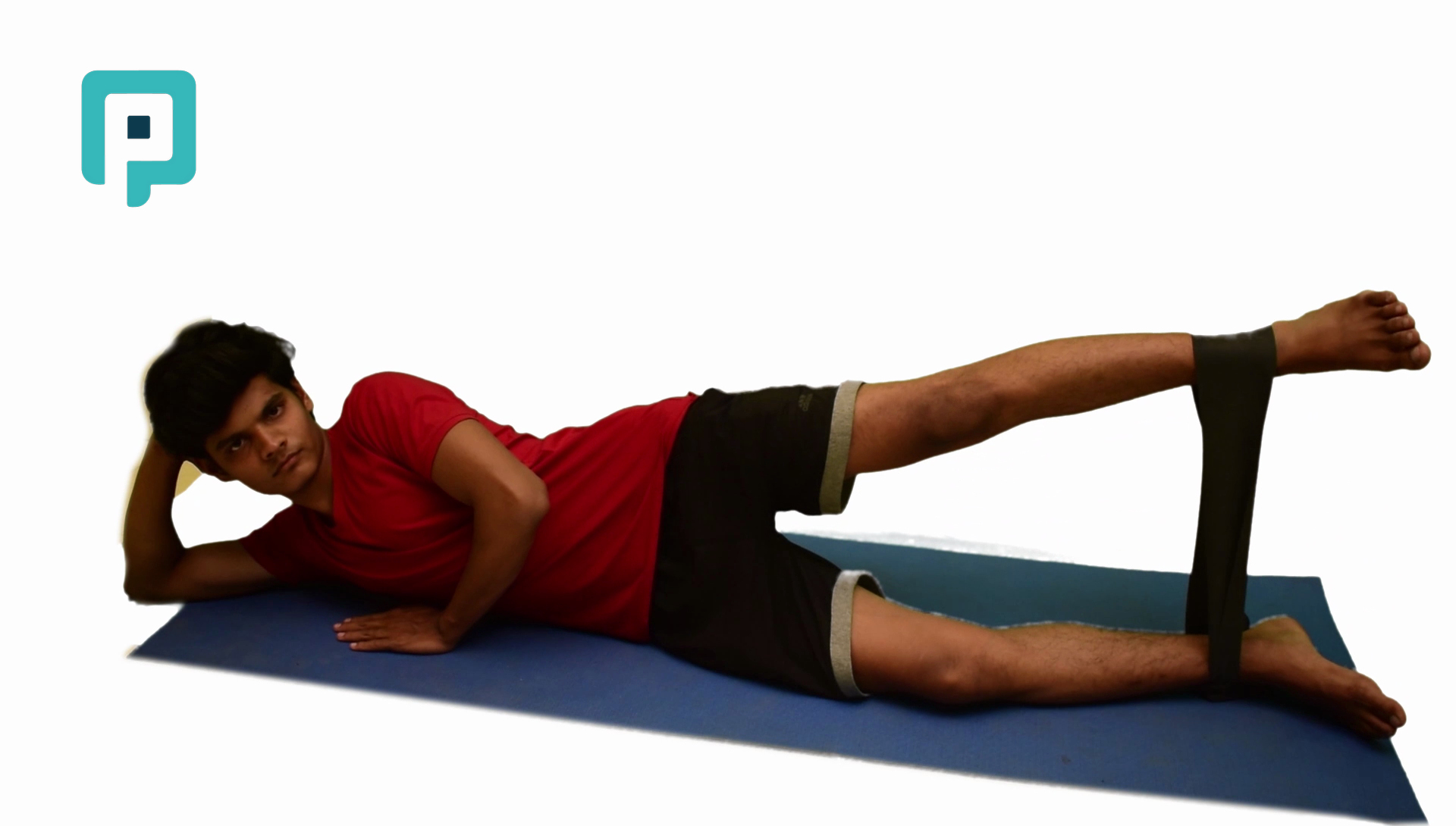 side lying hip abduction with resistance band - beginner Lower Body exercise