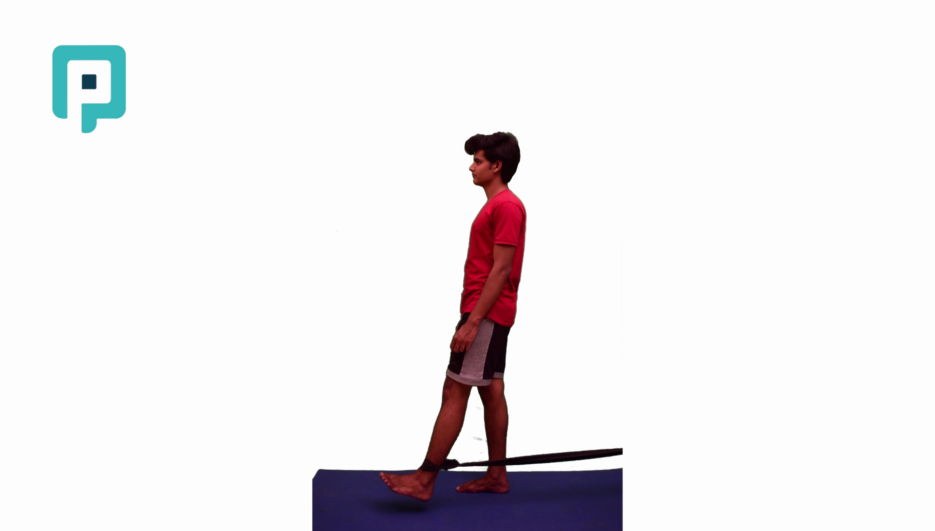 standing hip flexion with resistance band
